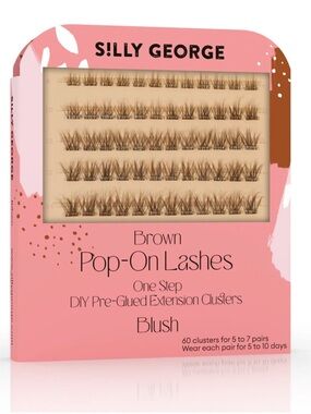NIB Silly George Brown Pop-On Lashes – Blush Pre glued